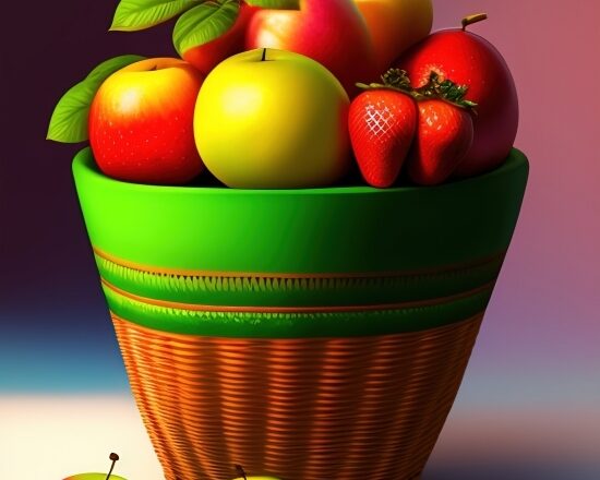 Ai Art Prompt, Fruit, Vitamin, Food, Apple, Basket