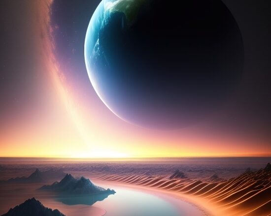 Ai Digital Art Generator, Sun, Moon, Sky, Light, Sunset