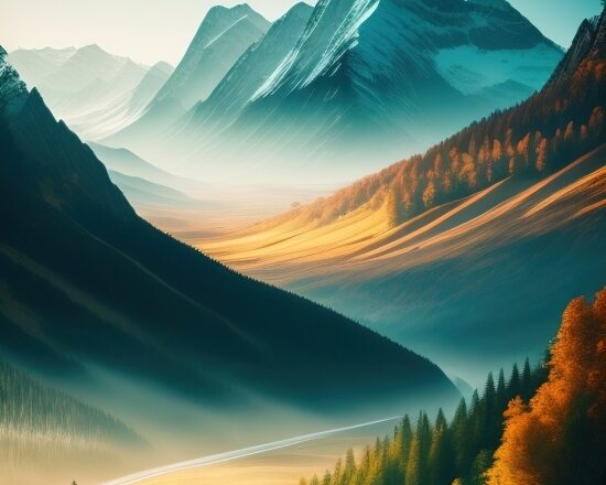 Best Free Art Ai Generator, Lake, Mountain, Landscape, Sky, Glacier