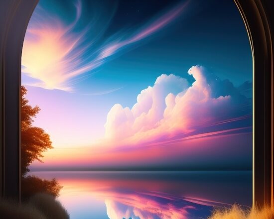 Best Ai Art, Sun, Sunset, Sky, Clouds, Horizon