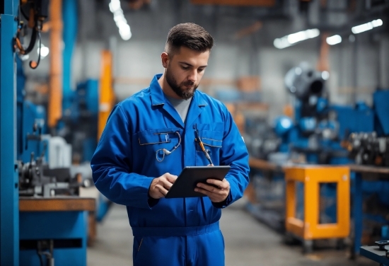 Blue, Workwear, Sleeve, Collar, Engineering, Gas