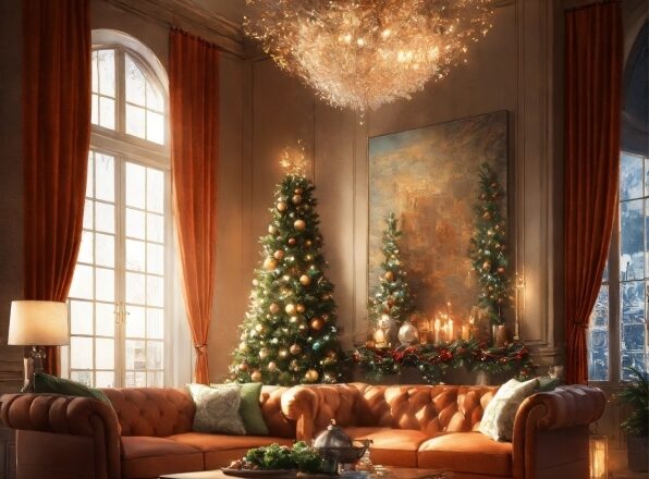 Christmas Tree, Furniture, Property, Couch, Decoration, Window