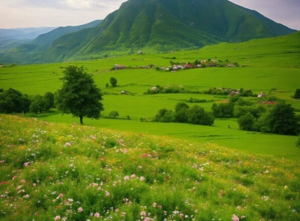 Cloud, Sky, Flower, Plant, Mountain, Green