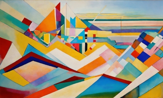 Colorfulness, Rectangle, Triangle, Textile, Paint, Art