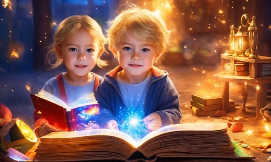 Facial Expression, Light, Lighting, Book, Happy, Christmas Ornament