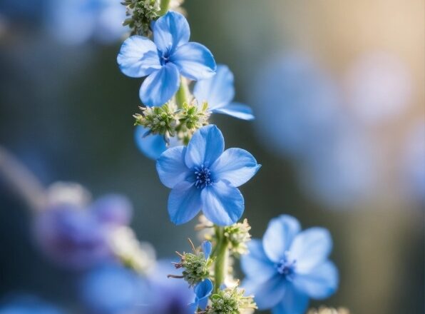 Flower, Plant, Blue, White, Petal, Branch