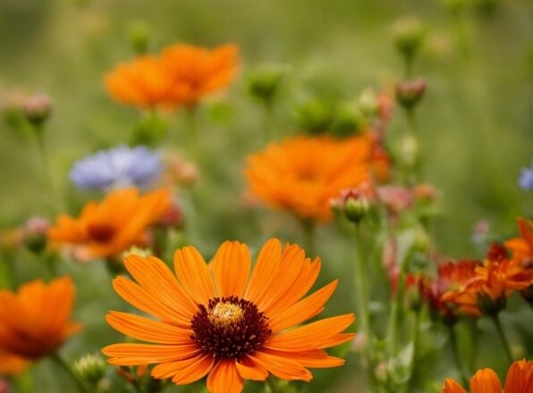 Flower, Plant, Orange, Petal, Grass, Natural Landscape