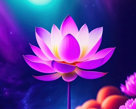 Free Ai Graphic Generator, Lotus, Design, Fractal, Art, Light