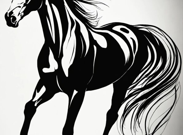 Horse, Liver, Art, Mane, Painting, Font