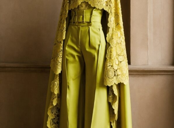 Outerwear, Sleeve, Waist, Runway, Yellow, Dress