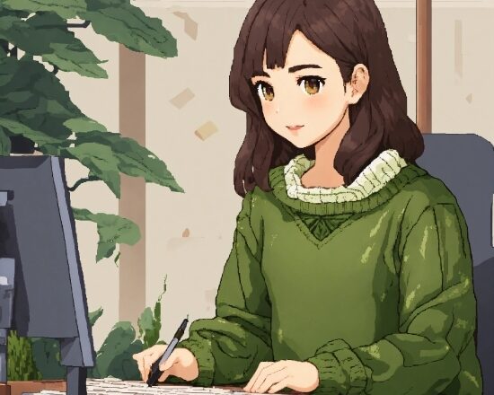 Plant, Sleeve, Cartoon, Computer Keyboard, Black Hair, Peripheral