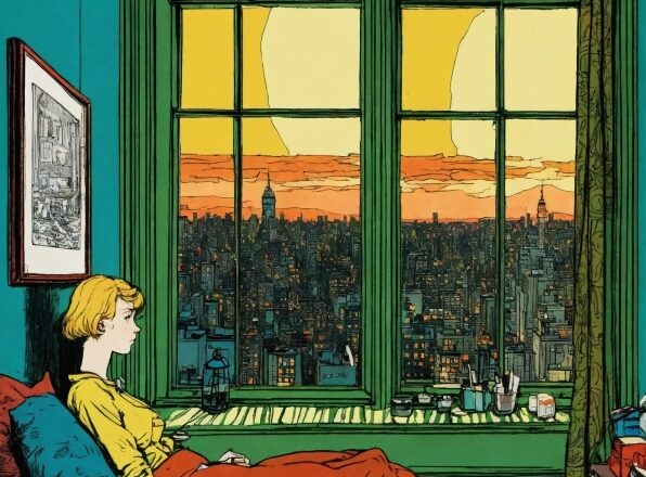 Plaza, Architecture, Window, City, Building, Comic Book