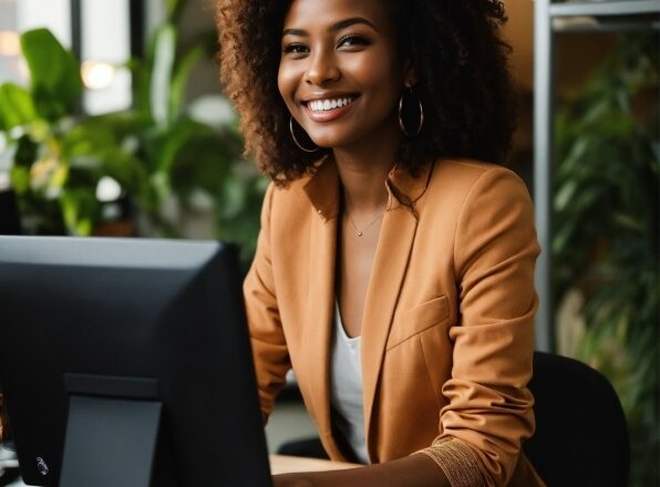 Smile, Computer, Personal Computer, Table, Furniture, Plant