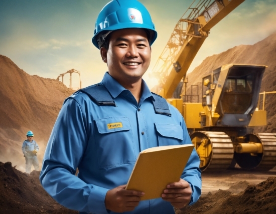 Smile, Hard Hat, Workwear, Helmet, Sky, Engineer