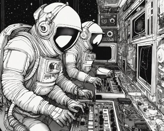 Style, Black-and-white, Art, Astronaut, Cool, Monochrome