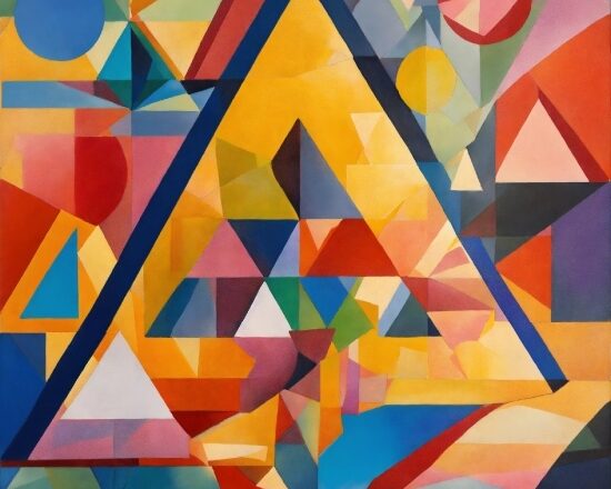 Triangle, Orange, Rectangle, Art, Font, Symmetry