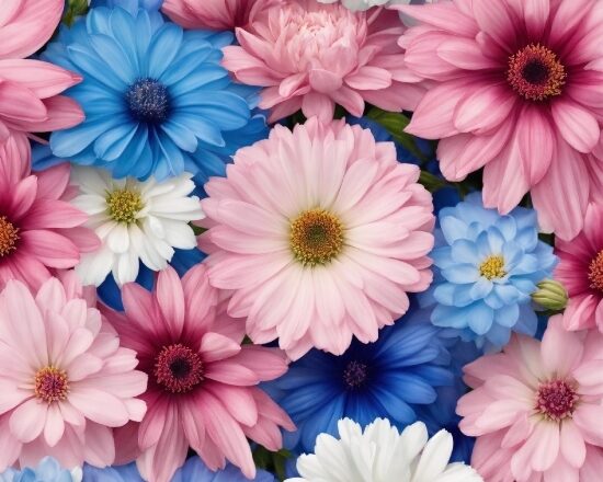 White, Blue, Azure, Petal, Flower, Pink