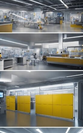 Yellow, Interior Design, Line, Fixture, Composite Material, Flooring