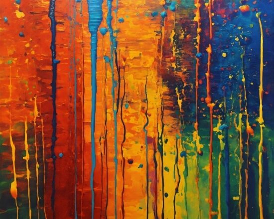 Art Paint, Paint, Natural Landscape, Orange, Wood, Trunk