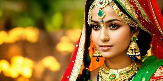 Clothing, Face, Skin, Head, Eye, Sari