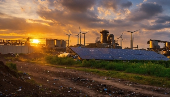 Cloud, Sky, Atmosphere, Windmill, Infrastructure, Window