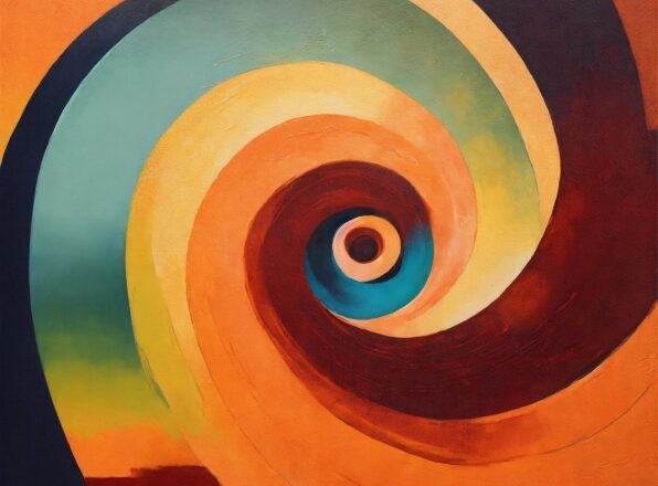 Eye, Orange, Art, Painting, Spiral, Circle