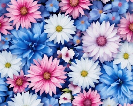 Flower, Colorfulness, White, Petal, Blue, Pink