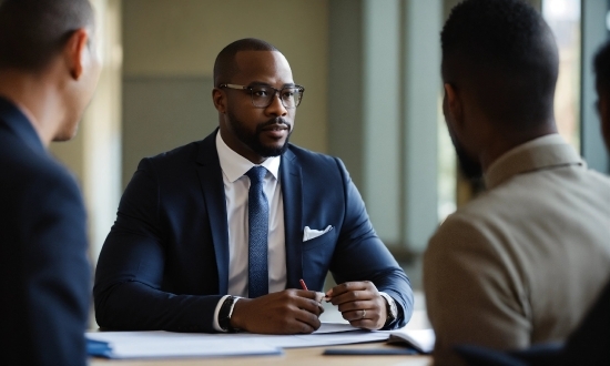 Glasses, Gesture, Tie, Dress Shirt, Collar, Blazer