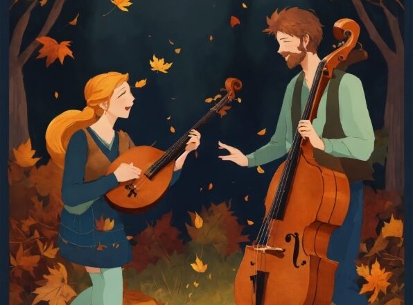 Musical Instrument, Violin Family, Musician, Orange, Painting, Moon