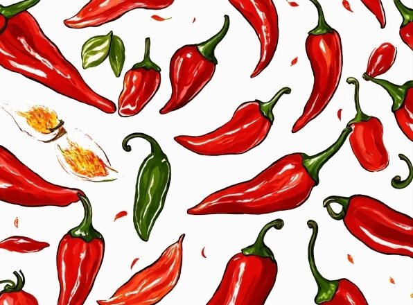 Pattern, Sweet Pepper, Floral, Design, Decorative, Decoration