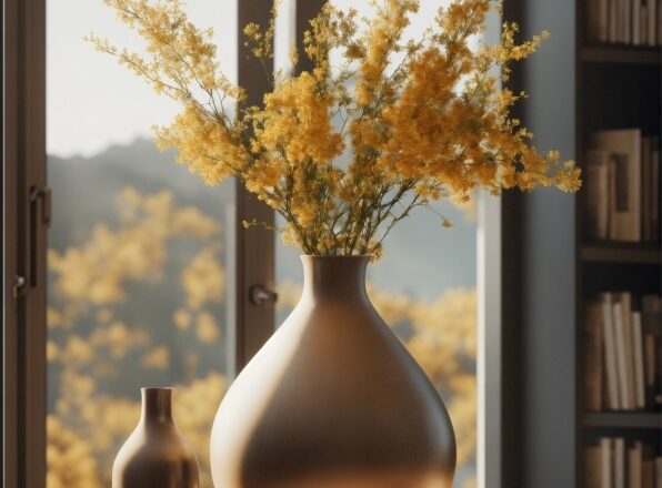 Flower, Table, Property, Vase, Light, Wood