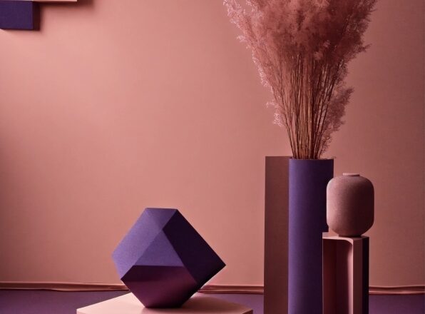 Flowerpot, Vase, Purple, Wood, Lighting, Interior Design