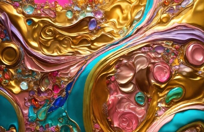 Background For Intro, Gold, Purple, Art, Liquid, Ornament