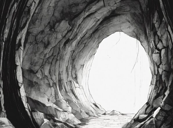 Black-and-white, Wood, Cave, Formation, Landscape, Geological Phenomenon