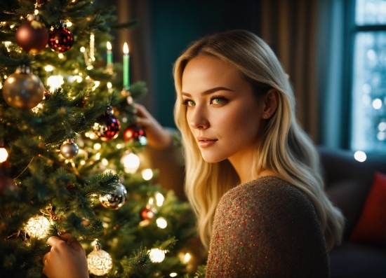 Car Wrap Design, Hair, Christmas Tree, Facial Expression, Christmas Ornament, Flash Photography