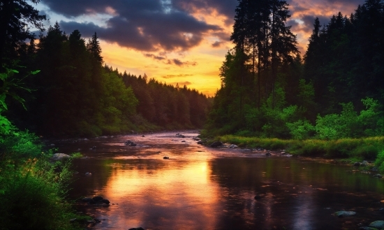 Cloud, Water, Plant, Sky, Natural Landscape, Tree