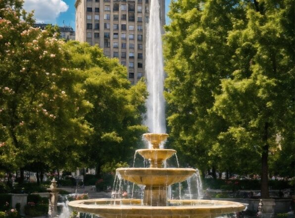 Dall E Edit Image, Water, Cloud, Sky, Building, Fountain