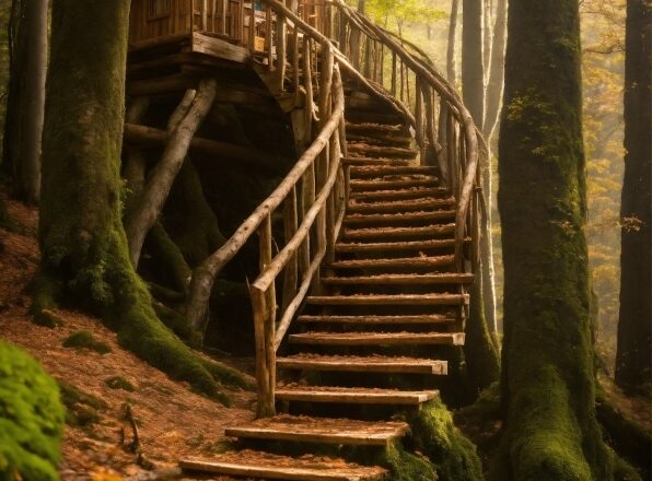 Download Full Hd Wallpaper For Pc, Plant, Stairs, Natural Landscape, Wood, Tree