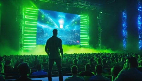 Green, Light, Concert, Entertainment, Lighting, Performing Arts