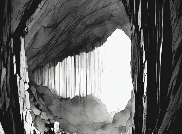 Nature, Natural Landscape, Black-and-white, Wood, Painting, Style