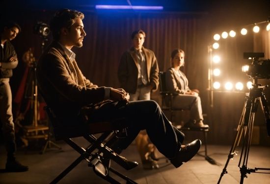 Trousers, Musician, Light, Chair, Lighting, Entertainment