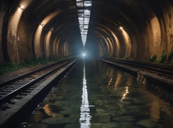 Water, Infrastructure, Track, Line, Symmetry, Tunnel