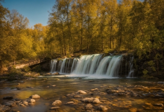 Water, Plant, Sky, Natural Landscape, Fluvial Landforms Of Streams, Waterfall