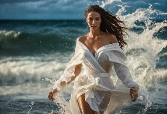 Water, Sky, People In Nature, Flash Photography, People On Beach, Happy