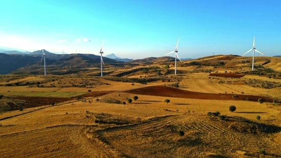 Chinese Video Clip, Turbine, Desert, Landscape, Sand, Sky