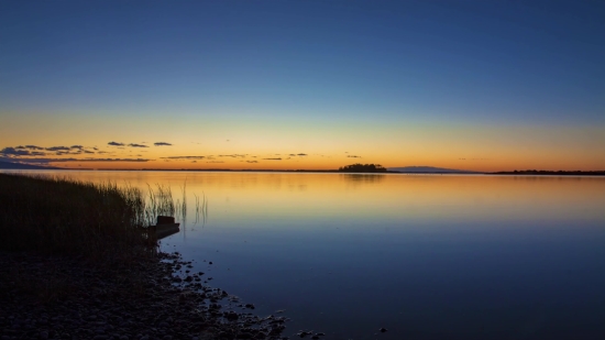 Construction Stock Footage, Lake, Sky, Water, Landscape, Reflection