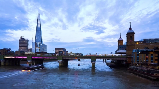 Rain Stock Footage Free, Waterfront, City, Pier, River, Bridge