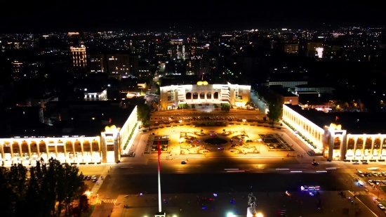 Water Drop Stock Video, Business District, Night, City, Lights, Urban